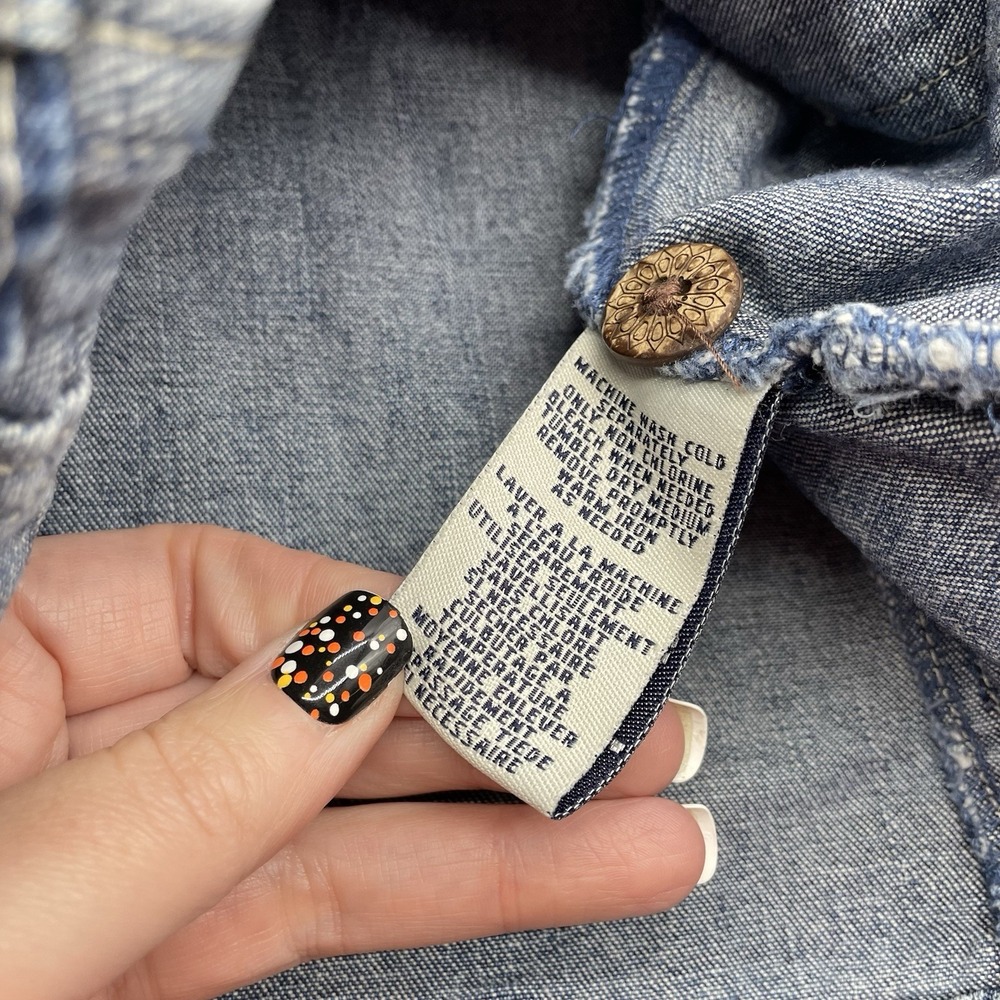 Caribbean Joe Women's Vintage Denim Jacket Button Down Medium - Picture 6 of 7